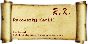 Rakovszky Kamill névjegykártya